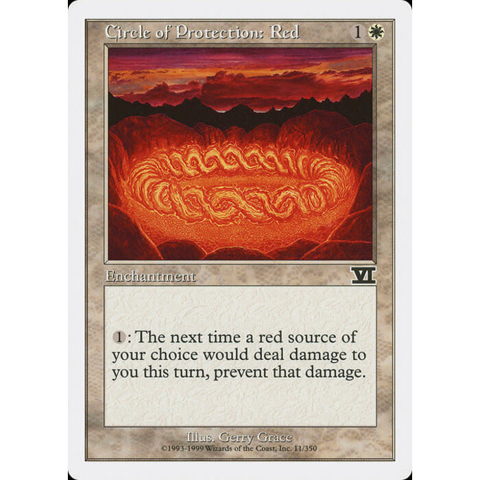 Magic: The Gathering Circle of Protection: Red (011) Damaged