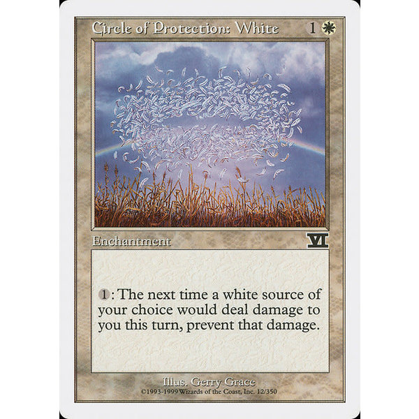 Magic: The Gathering Circle of Protection: White (012) Moderately Played