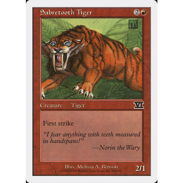 Magic: The Gathering Sabretooth Tiger (203) Moderately Played