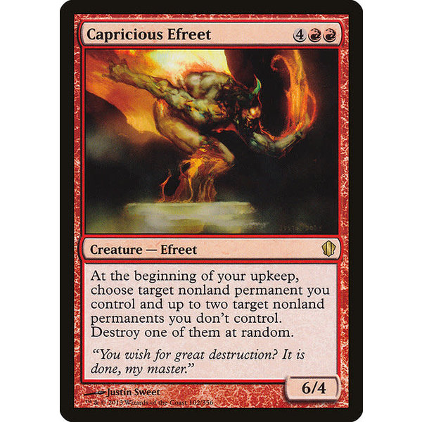 Magic: The Gathering Capricious Efreet (102) Moderately Played