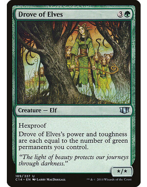 Magic: The Gathering Drove of Elves (189) Moderately Played
