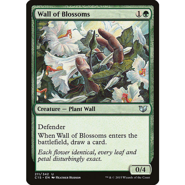 Magic: The Gathering Wall of Blossoms (211) Moderately Played