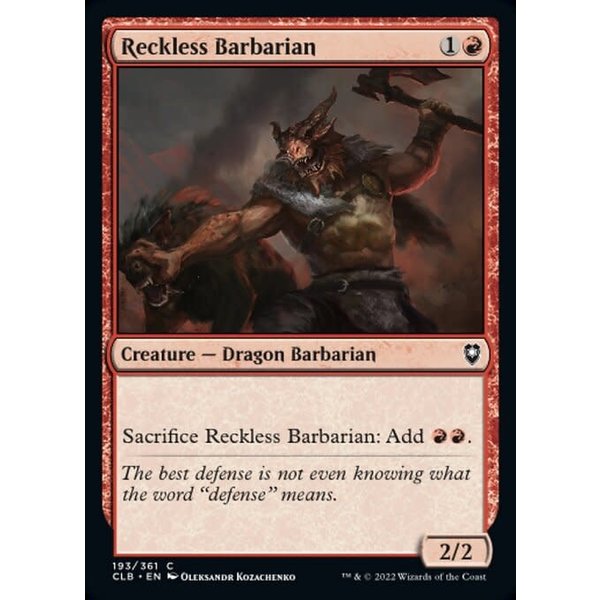 Magic: The Gathering Reckless Barbarian (193) Near Mint