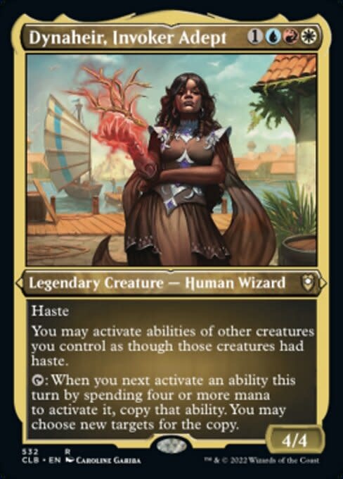 mtg sexiest cards Magic: The Gathering Dynaheir, Invoker Adept (Foil Etched) (532) Near Mint Foil Stock image MTG Aetherdrift's new god card
