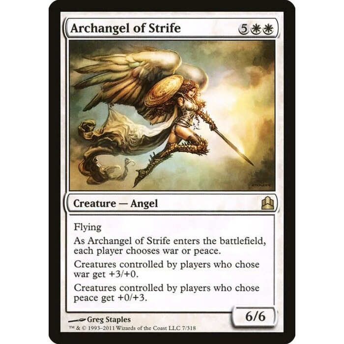 Magic: The Gathering Archangel of Strife (007) Moderately Played