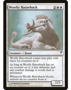 Magic: The Gathering Woolly Razorback (025) Heavily Played Foil