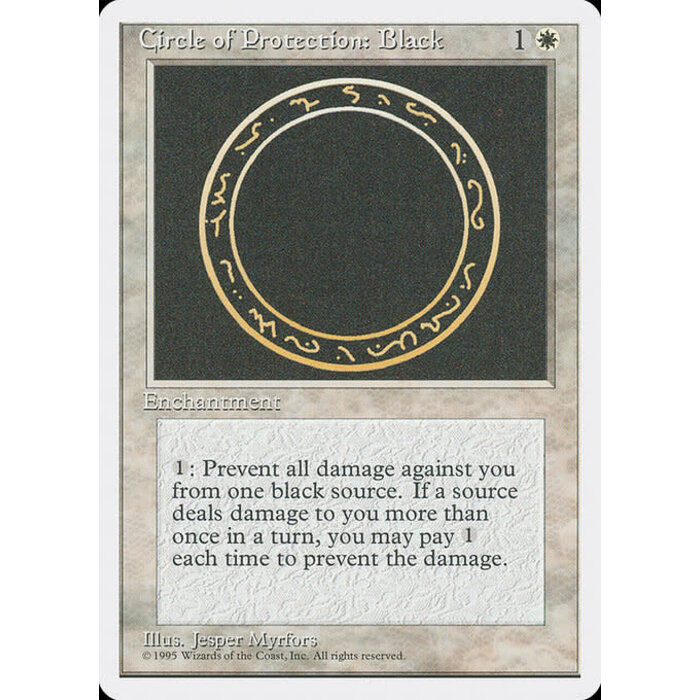 Magic: The Gathering Circle of Protection: Black (014) Moderately Played