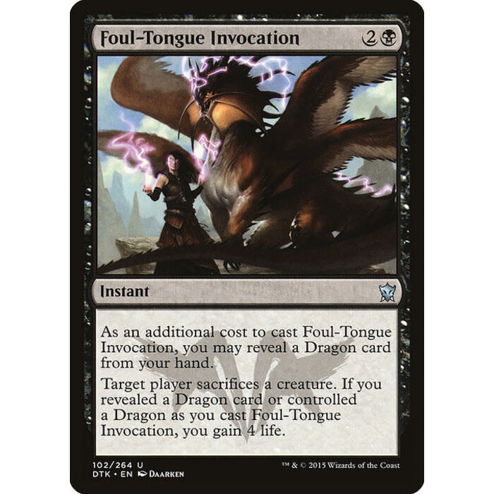 Magic: The Gathering Foul-Tongue Invocation (102) Lightly Played