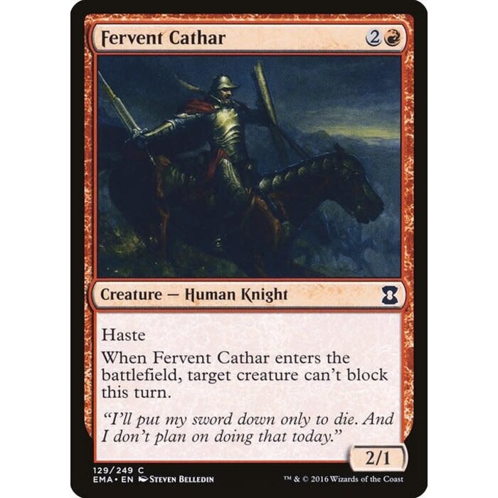 Magic: The Gathering Fervent Cathar (129) Lightly Played