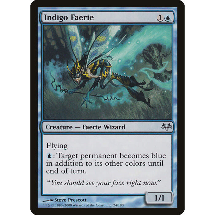 Magic: The Gathering Indigo Faerie (024) Moderately Played