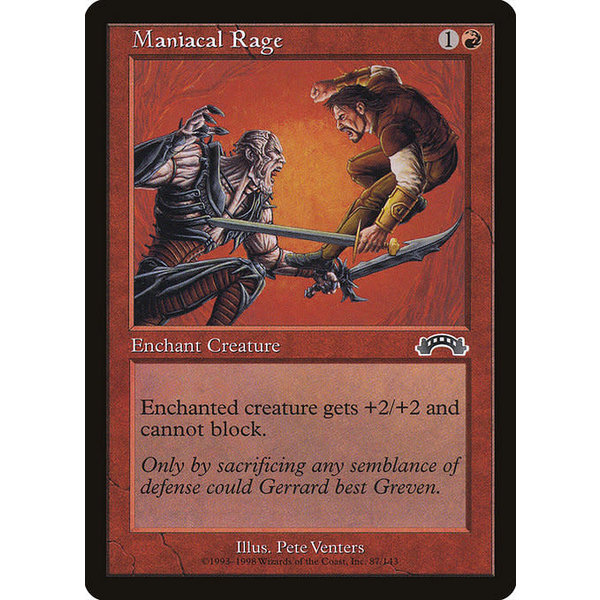 Magic: The Gathering Maniacal Rage (087) Moderately Played