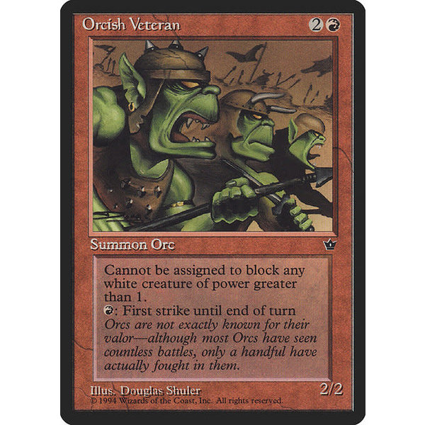 Magic: The Gathering Orcish Veteran (62a) Lightly Played