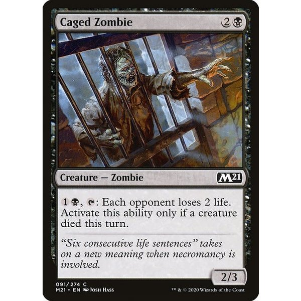 Magic: The Gathering Caged Zombie (091) Near Mint