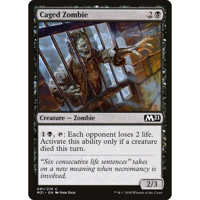Magic: The Gathering Caged Zombie (091) Near Mint