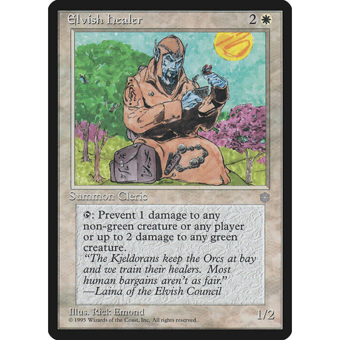 Magic: The Gathering Elvish Healer (022) Heavily Played