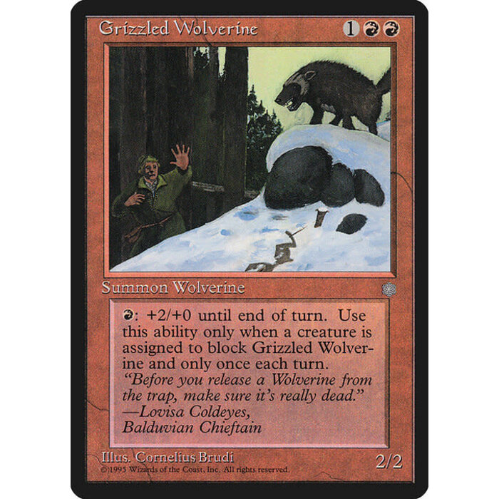 Magic: The Gathering Grizzled Wolverine (192) Moderately Played