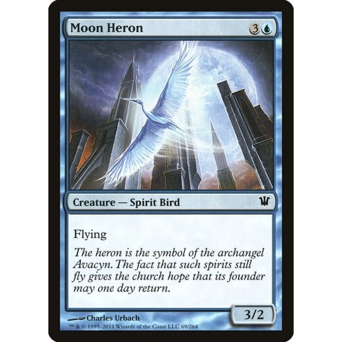 Magic: The Gathering Moon Heron (069) Heavily Played