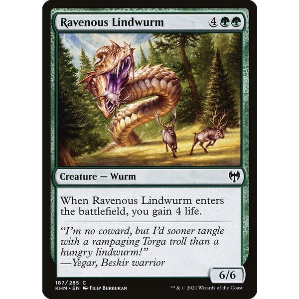 Magic: The Gathering Ravenous Lindwurm (187) Lightly Played Foil