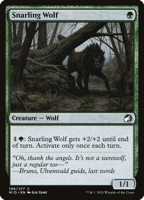 Magic: The Gathering Snarling Wolf (199) Near Mint