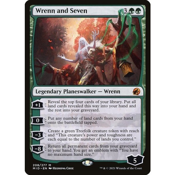 Magic: The Gathering Wrenn and Seven (208) Lightly Played Foil