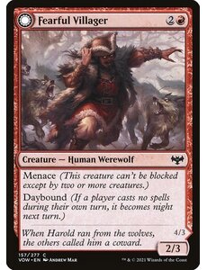 Magic: The Gathering Fearful Villager (157) Near Mint