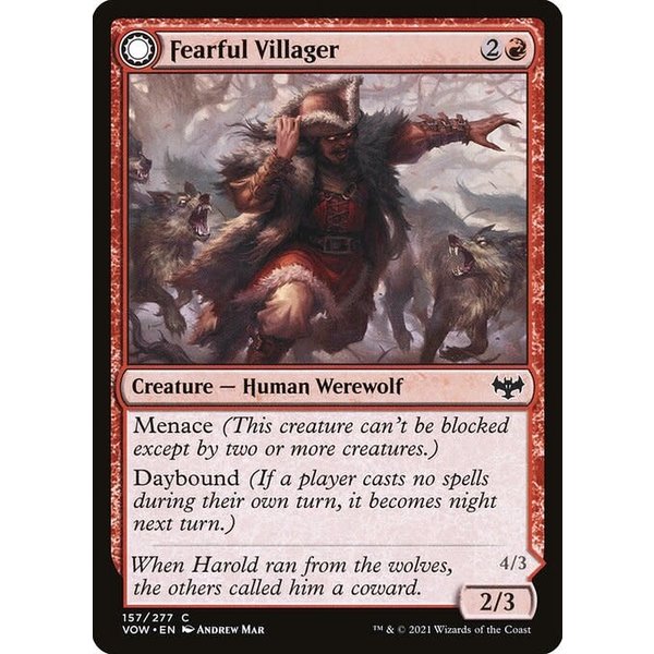 Magic: The Gathering Fearful Villager (157) Near Mint