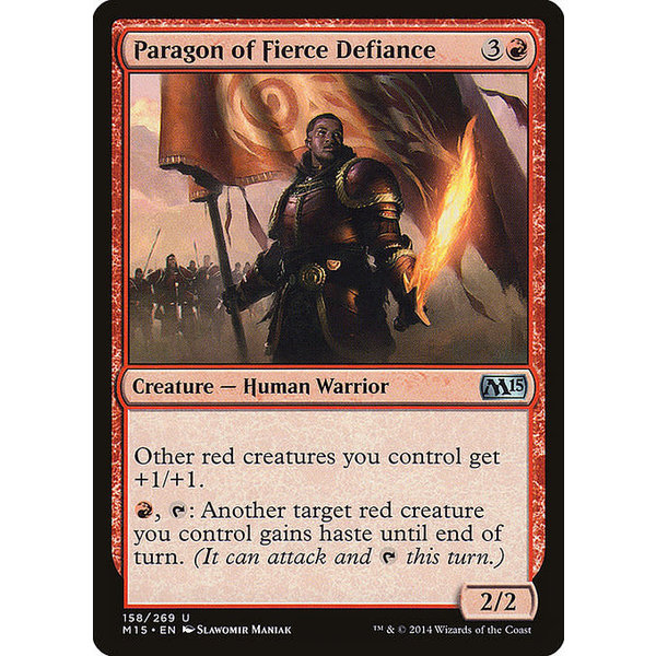 Magic: The Gathering Paragon of Fierce Defiance (158) Lightly Played