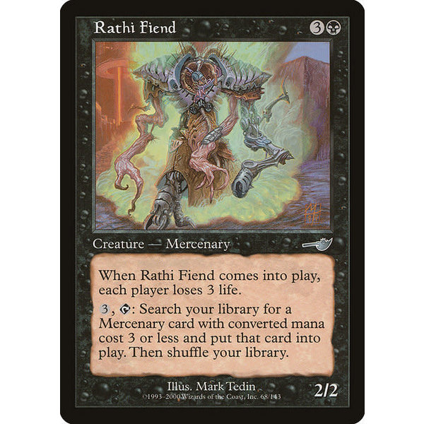 Magic: The Gathering Rathi Fiend (068) Heavily Played Foil