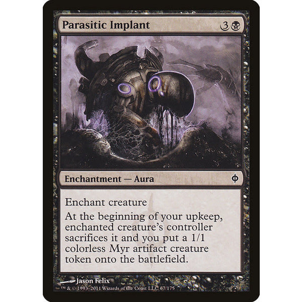 Magic: The Gathering Parasitic Implant (067) Moderately Played Foil