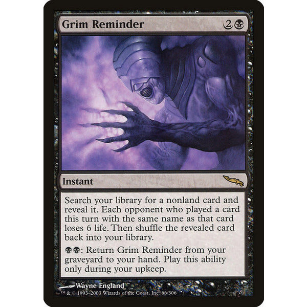 Magic: The Gathering Grim Reminder (066) Moderately Played