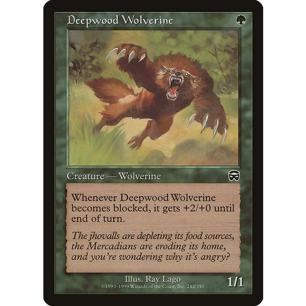 Magic: The Gathering Deepwood Wolverine (242) Moderately Played