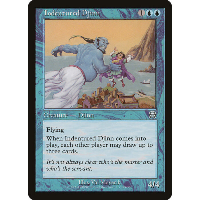 Magic: The Gathering Indentured Djinn (085) Moderately Played
