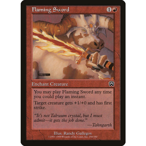 Magic: The Gathering Flaming Sword (190) Moderately Played