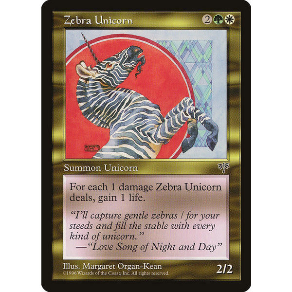 Magic: The Gathering Zebra Unicorn (290) Moderately Played