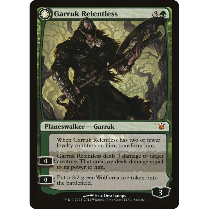 Magic: The Gathering Garruk Relentless (181a) Moderately Played Foil