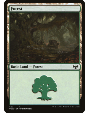 Magic: The Gathering Forest (402) (402) Moderately Played Foil