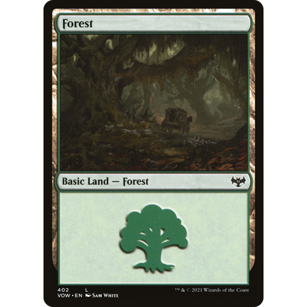 Magic: The Gathering Forest (402) (402) Moderately Played Foil