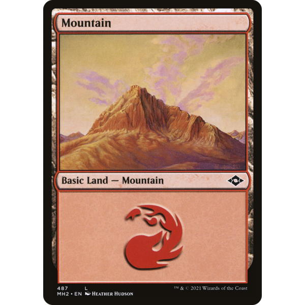 Magic: The Gathering Mountain (487) (Foil Etched) (487) Near Mint Foil