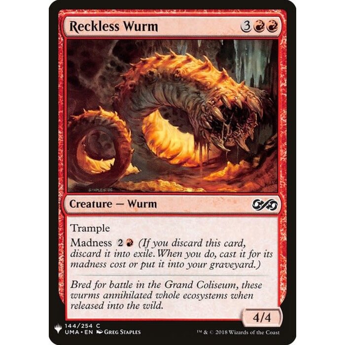 Magic: The Gathering Reckless Wurm (1036) Near Mint