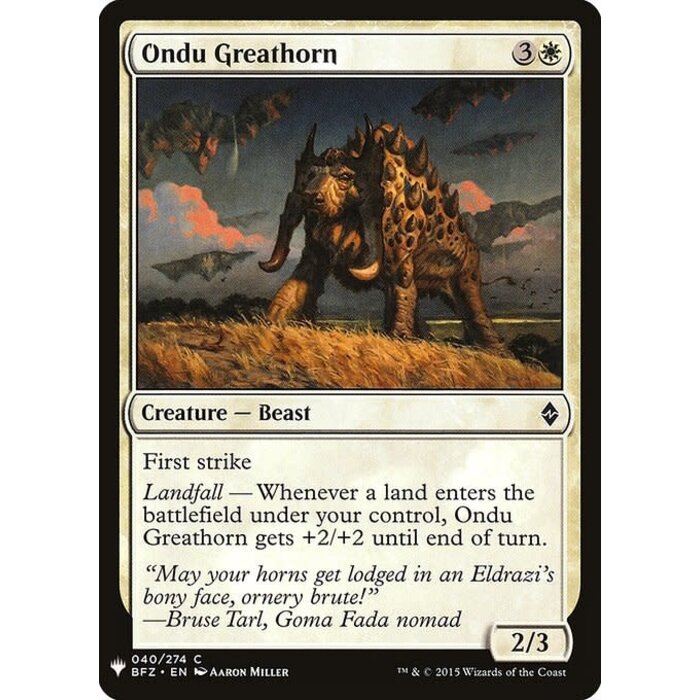 Magic: The Gathering Ondu Greathorn (187) Near Mint