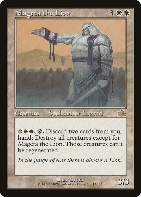 Magic: The Gathering Mageta the Lion (013) Moderately Played - Kingslayer Games Magic: The Gathering Mageta the Lion (013) Moderately Played - Kingslayer Games