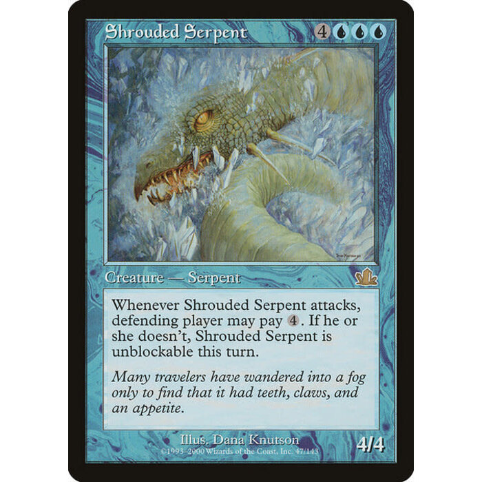 Magic: The Gathering Shrouded Serpent (047) Moderately Played