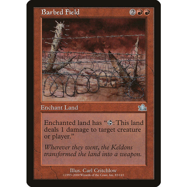 Magic: The Gathering Barbed Field (083) Heavily Played