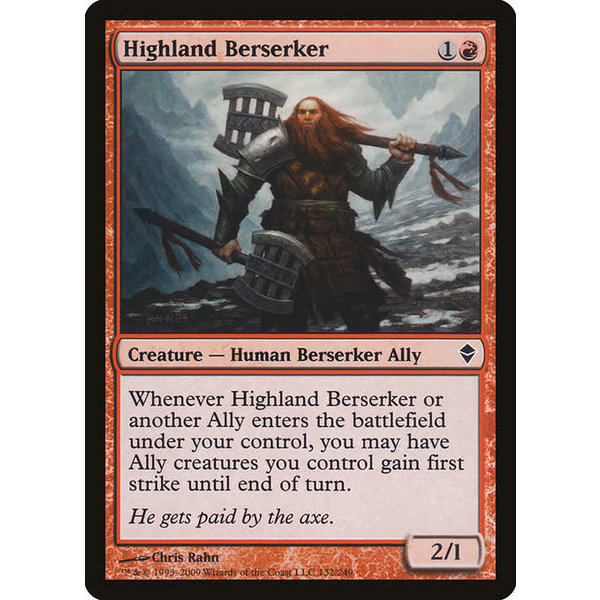 Magic: The Gathering Highland Berserker (132) Moderately Played