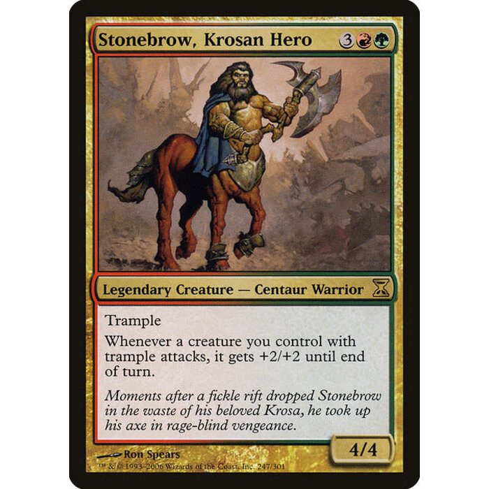 Magic: The Gathering Stonebrow, Krosan Hero (247) Moderately Played