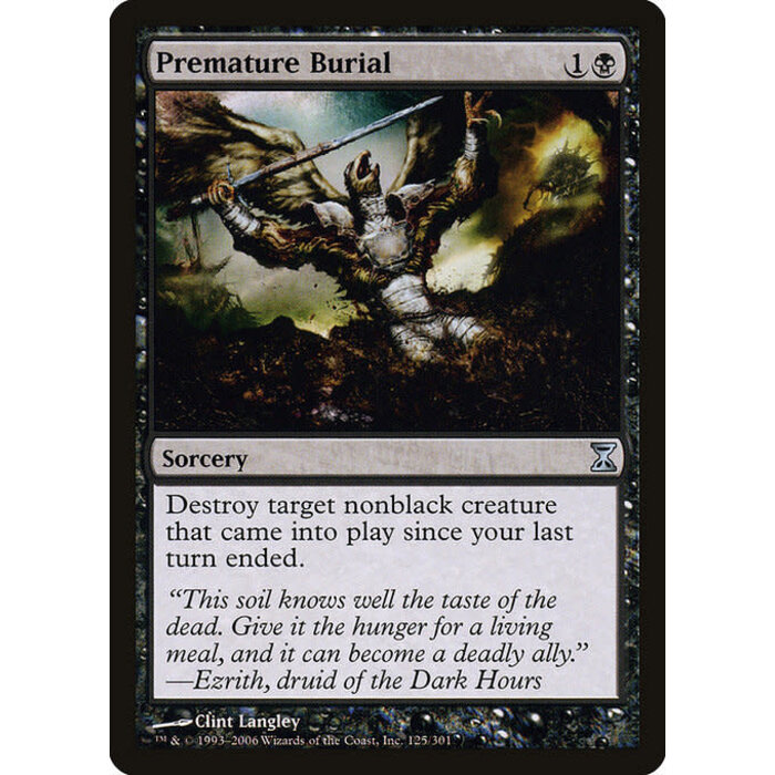 Magic: The Gathering Premature Burial (125) Moderately Played