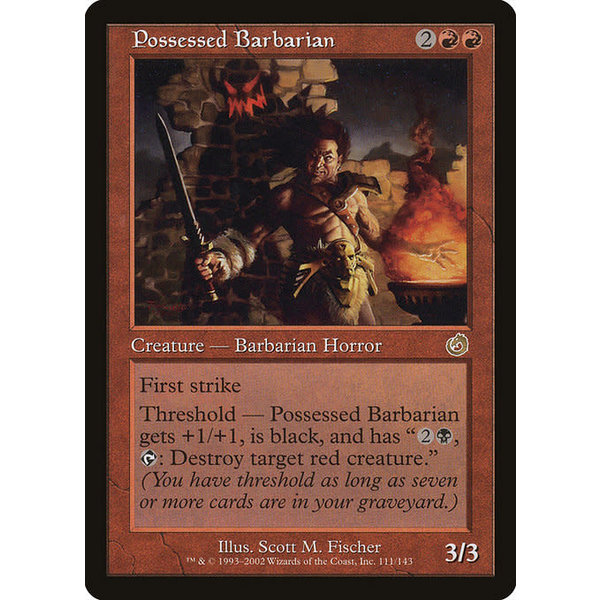Magic: The Gathering Possessed Barbarian (111) Moderately Played