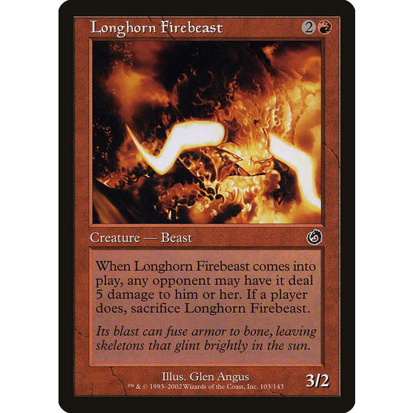 Magic: The Gathering Longhorn Firebeast (103) Lightly Played