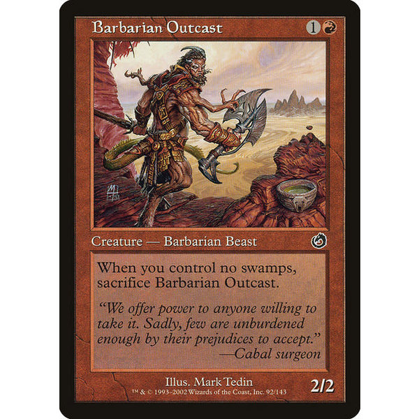 Magic: The Gathering Barbarian Outcast (092) Lightly Played