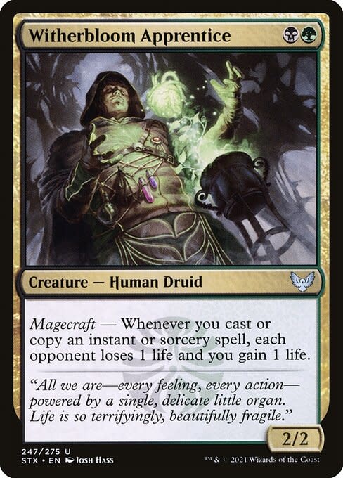 mtg witherbloom cards The 28 Best in Secrets of Strixhaven Ranked You gain 5 life Magic: The Gathering Witherbloom Apprentice